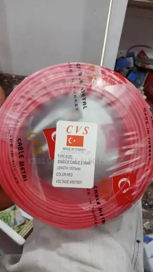2.5mm Single Electrical Cable–100 Yards Red,450/750v (Made in Turkey)