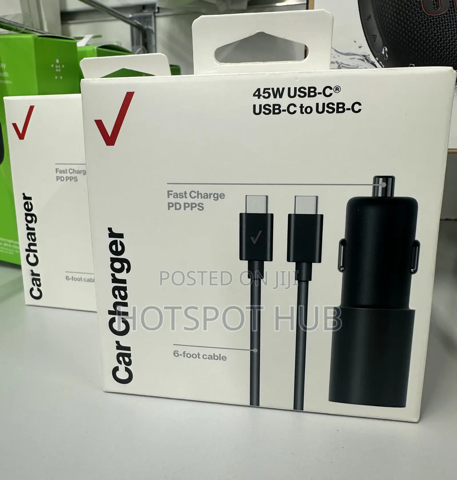 Verizon (45w) Vehicle Charger and Usb-C to Usb-C Cable