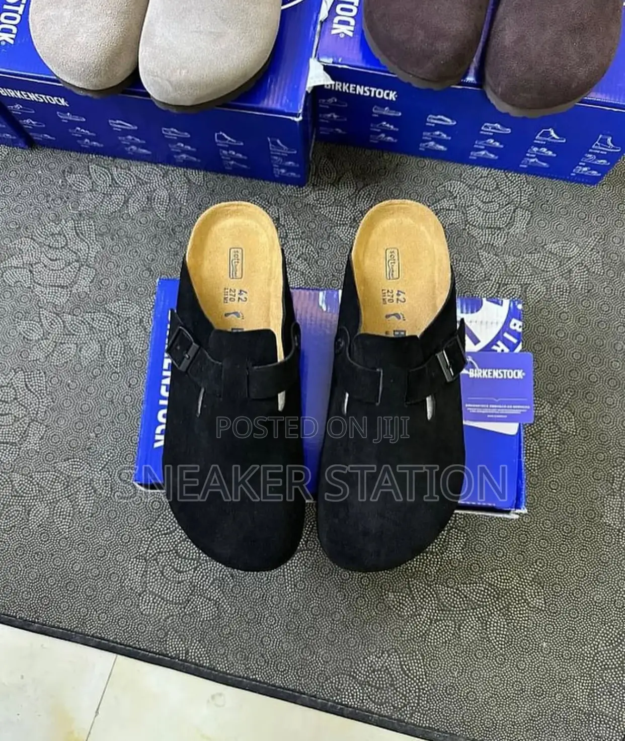 Boston Birkenstock Suede Black