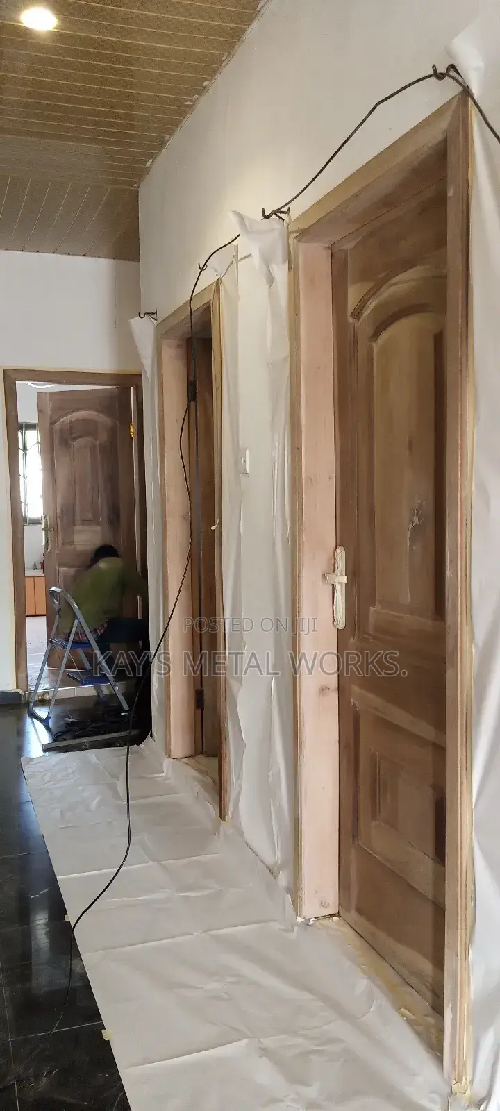 Professional Wood Door Spray Painting Refinishing
