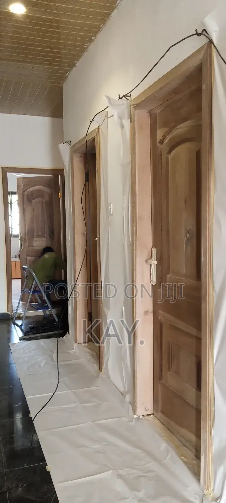 Professional Wood Door Spray Painting Refinishing