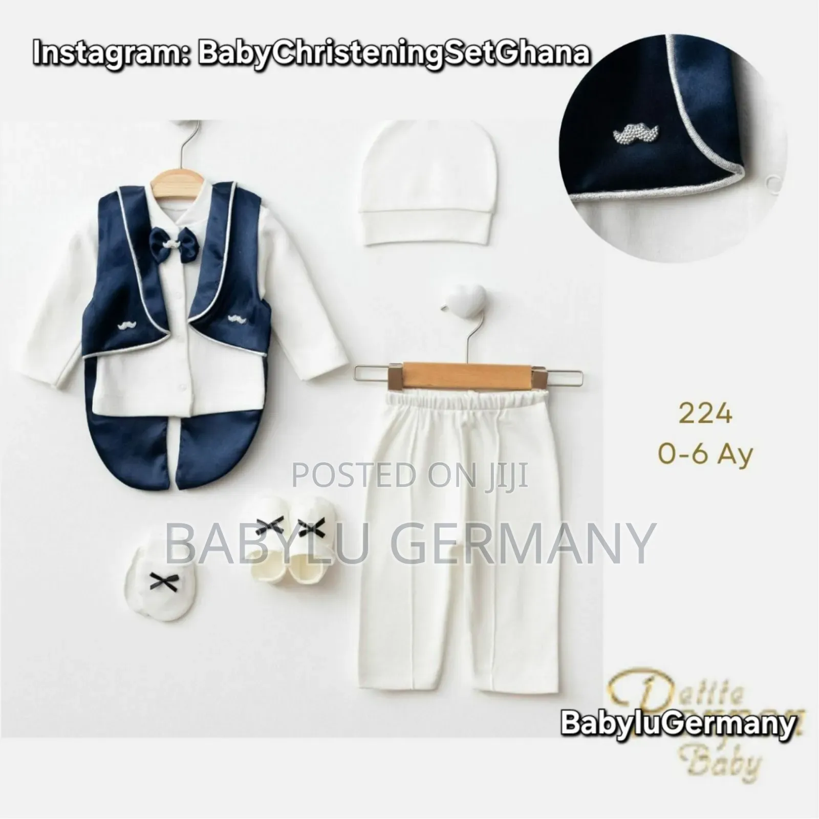 Royal Blue and White Newborn to 6 Months Baby Luxury Suit Gift Set