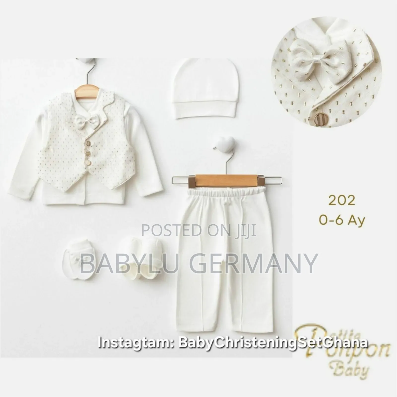 Luxury White Baby Boy Christening or Naming Ceremony Suit Gift Set