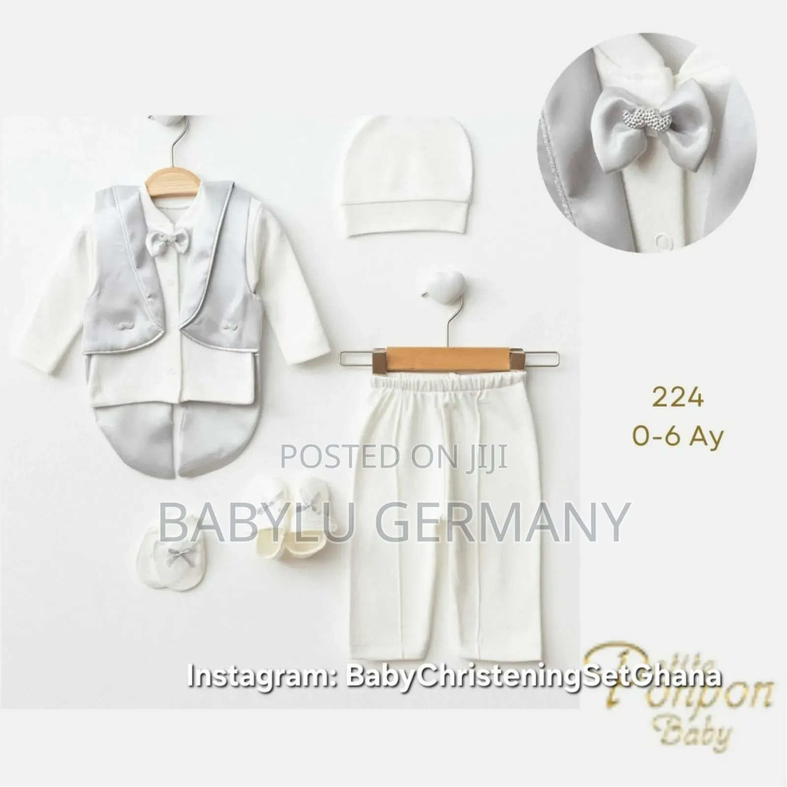 Silver and White Baby Boy Suit Gift Set