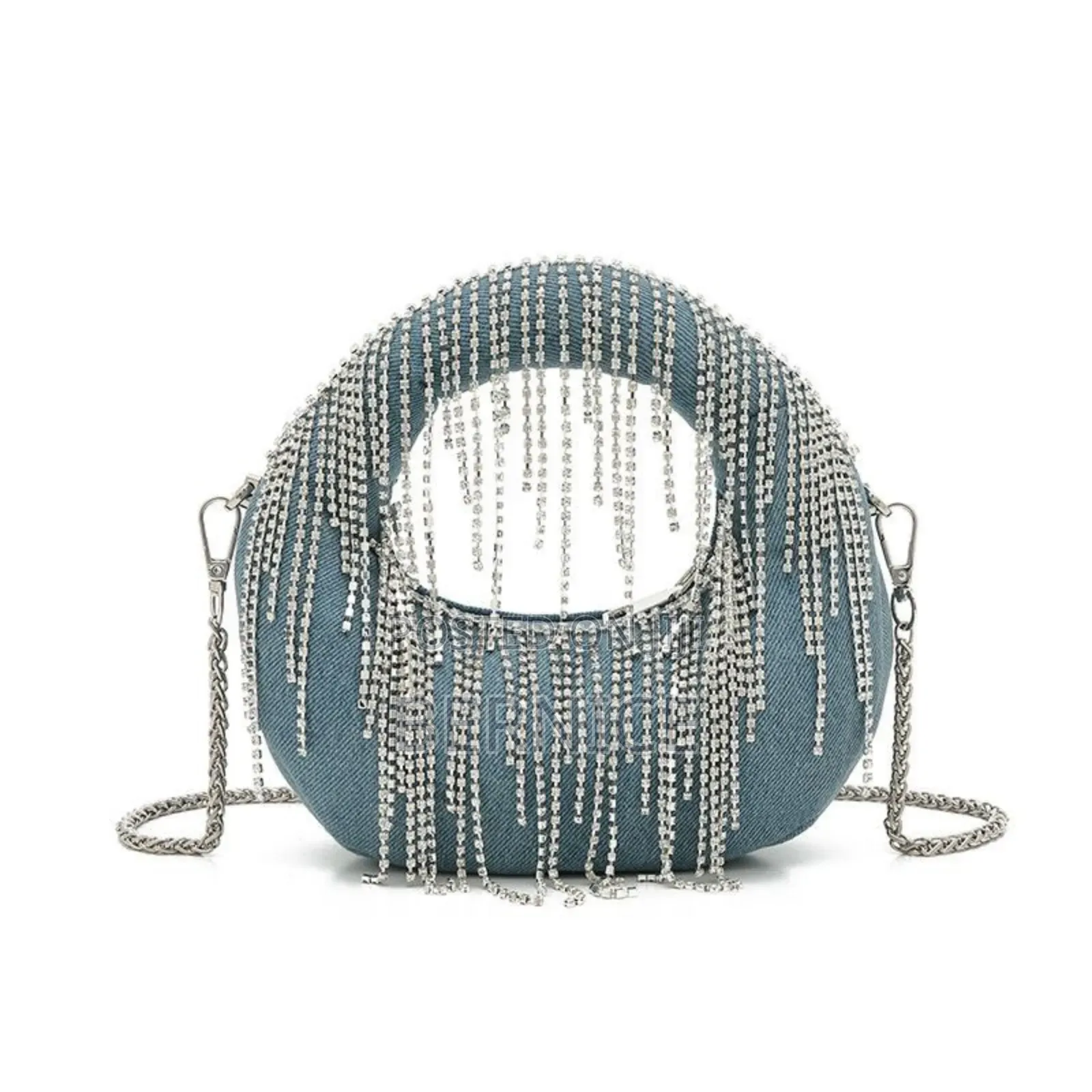 Glittering Glam Handbag – Gold, Silver, Black Denim