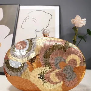 Sequined Floral Clutch