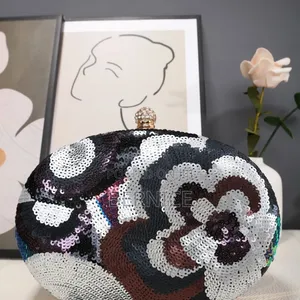 Sequined Floral Clutch