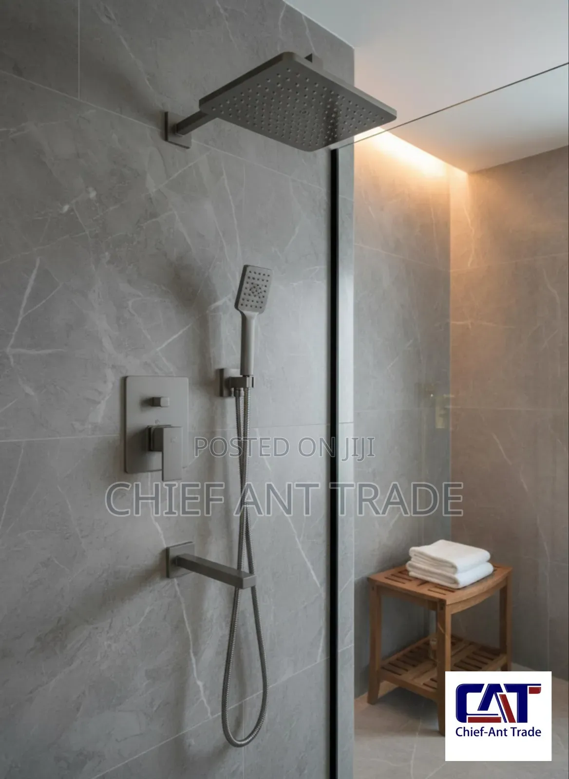 Concealed Shower. Wall Shower. Ash