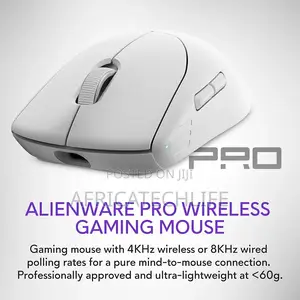 Alienware Pro 2.4ghz Wireless + Usb Gaming Mouse - Lunar Light