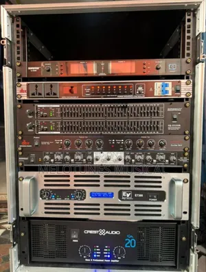 Full Amplifier Rack Set for Speaker Setup With Cabling