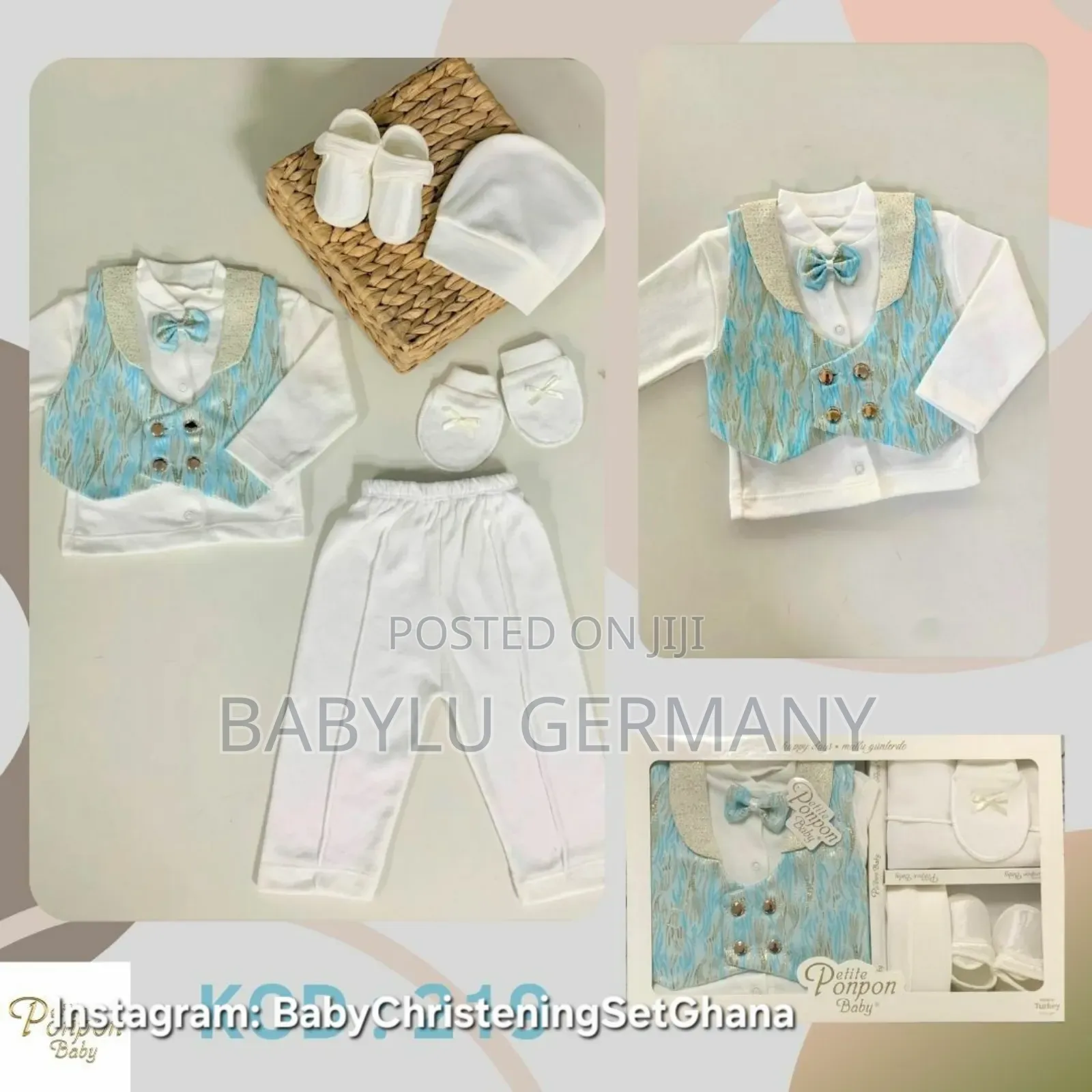 Premium Blue and Whit Baby Boy Suit Gift Set Newborn to 6 Months