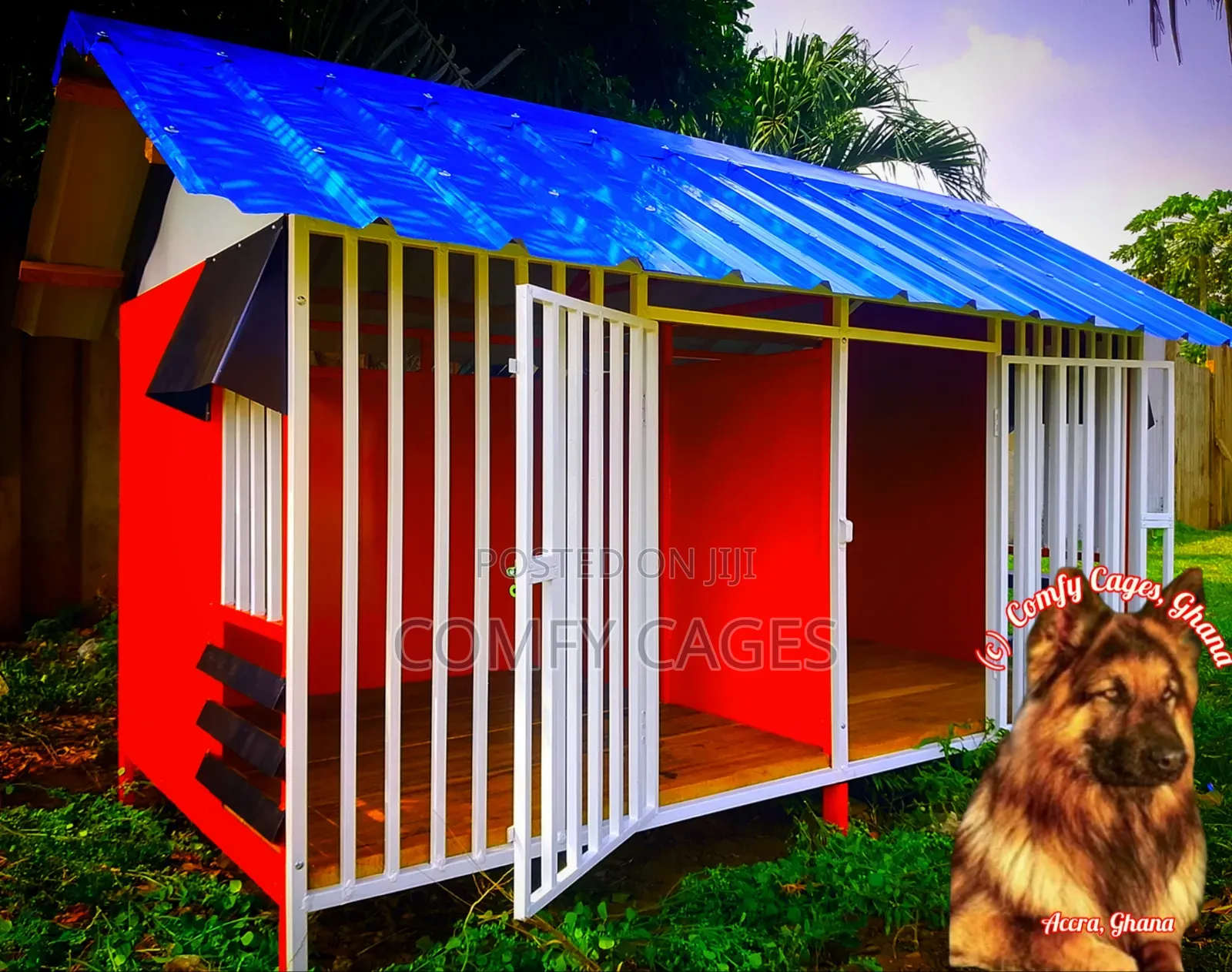 Large Ultra-Modern Double Galvanized Steel Comfy Dog Cage/House