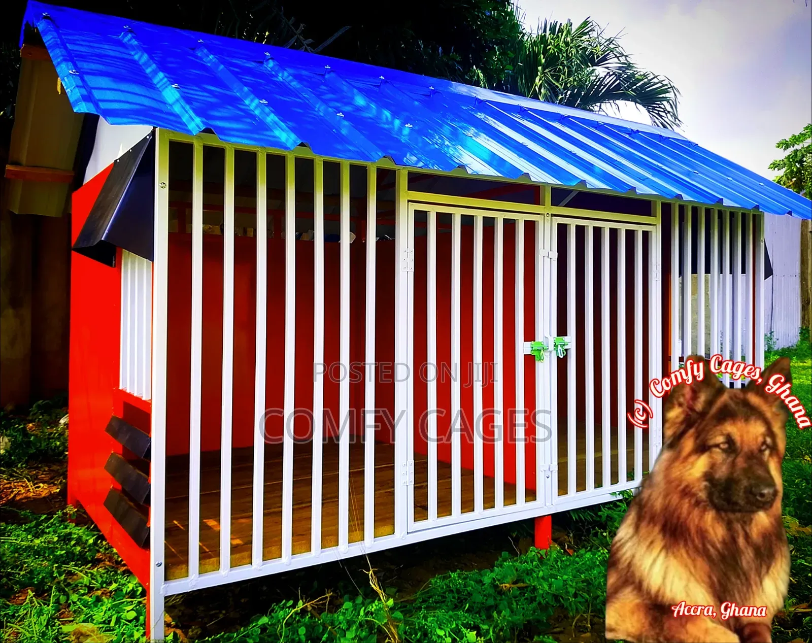 Large Ultra-Modern Double Galvanized Steel Comfy Dog Cage/House