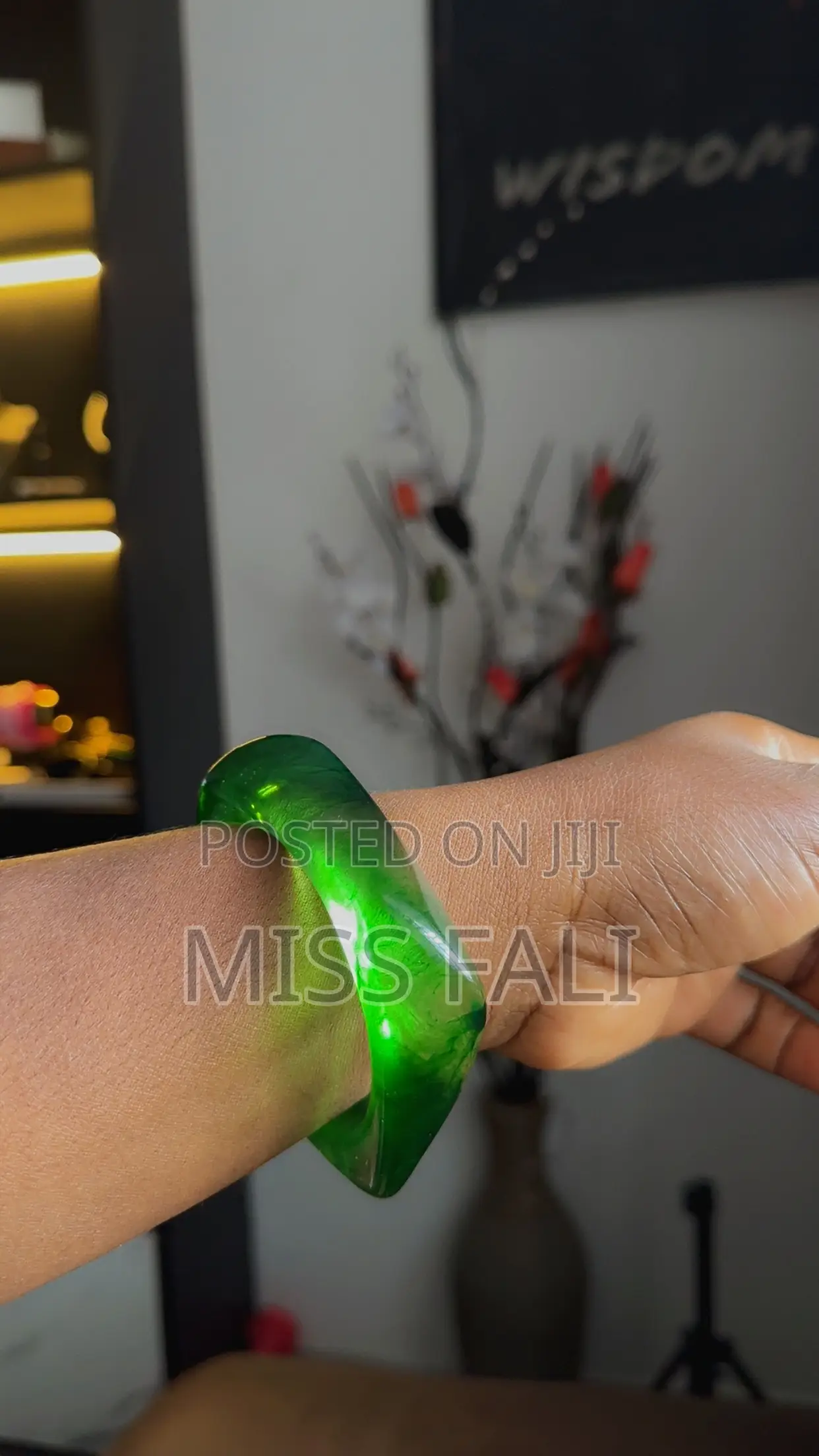 Light and Deep Green Resin Bangles