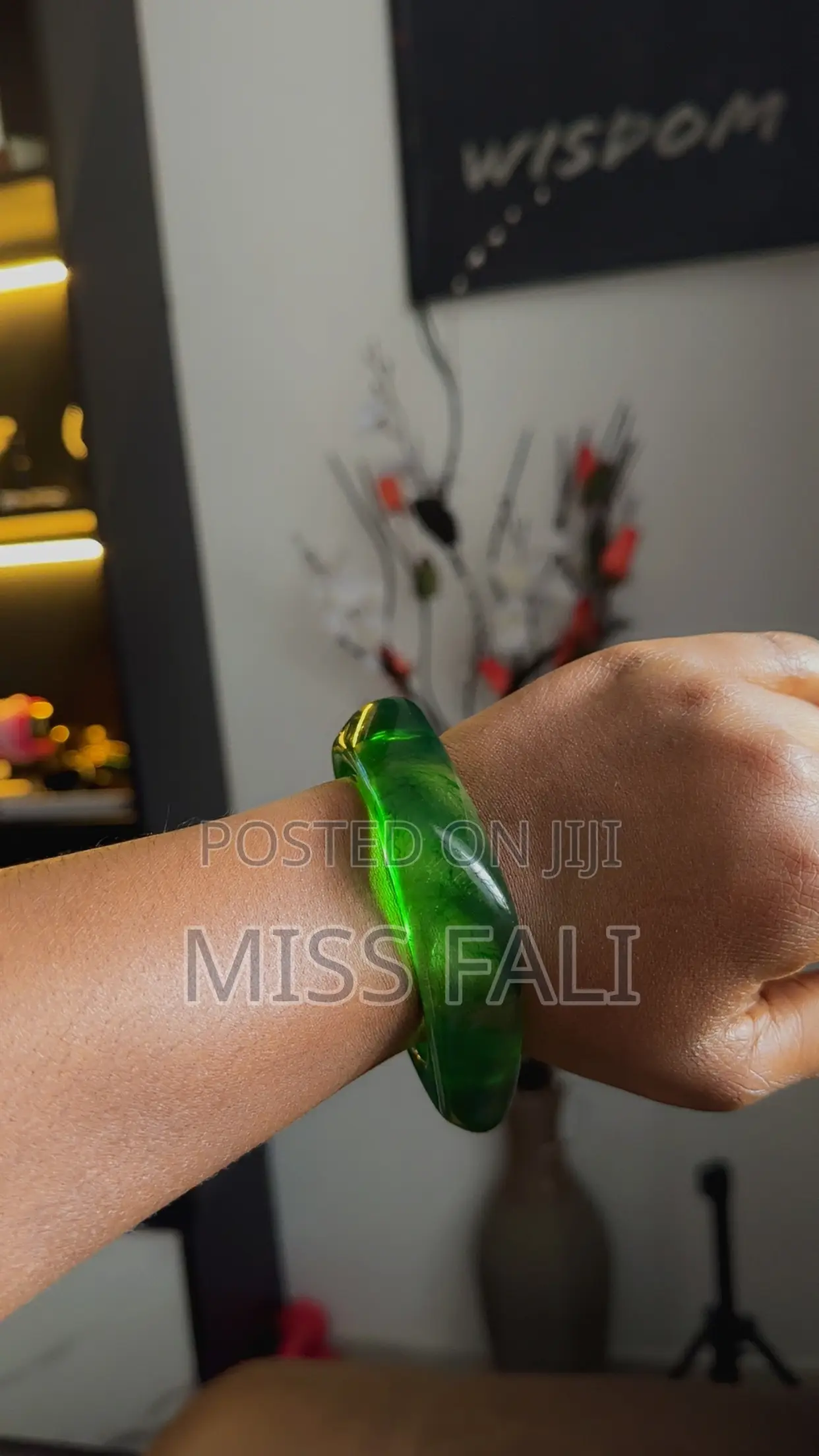 Light and Deep Green Resin Bangles