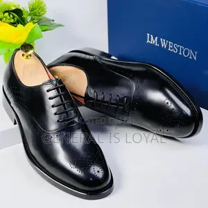 J.M Weston Black Coffee Executive Men Leather Shoe