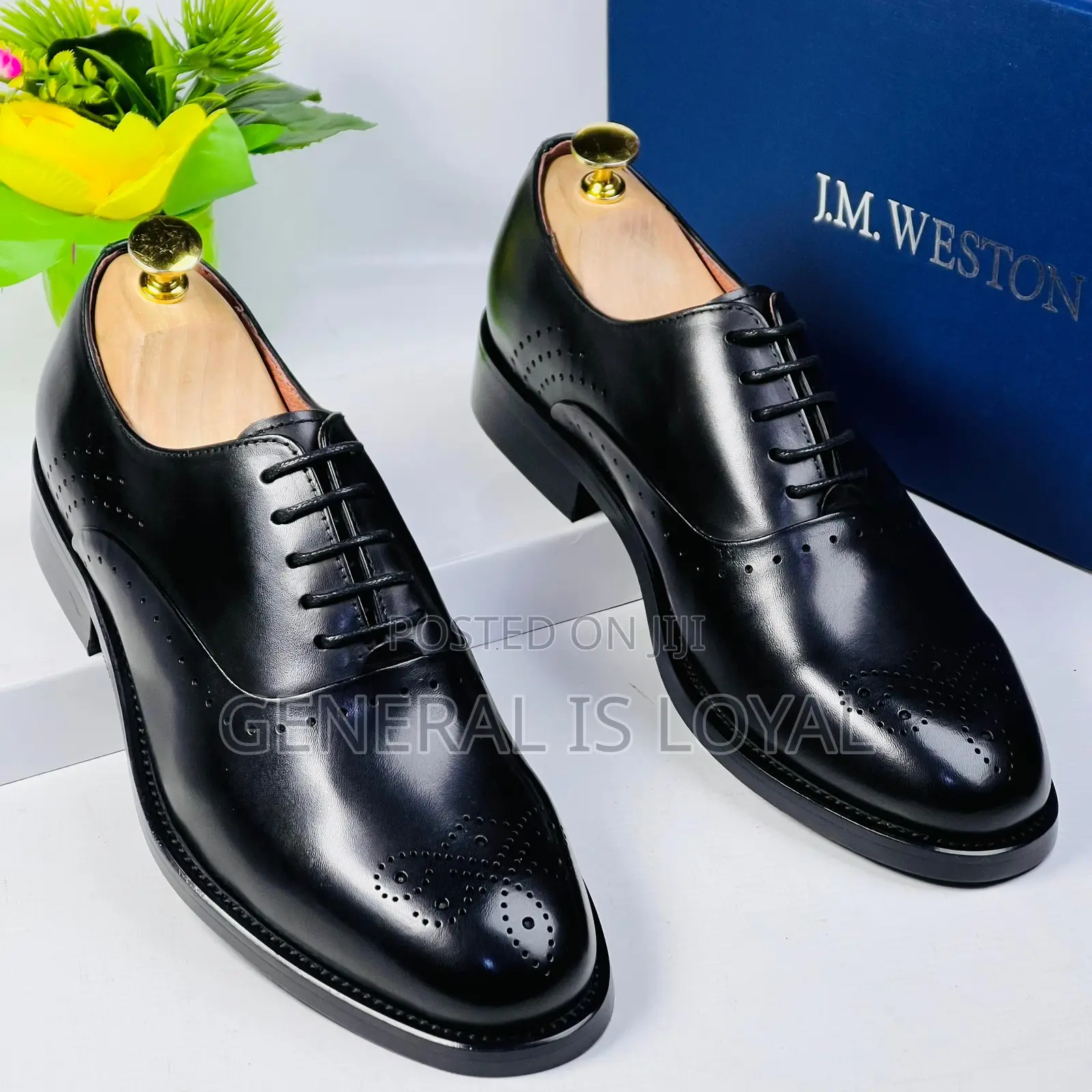 J.M Weston Black Coffee Executive Men Leather Shoe
