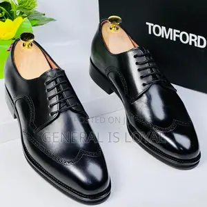 Tomford Black  Coffee Men Leather Shoe