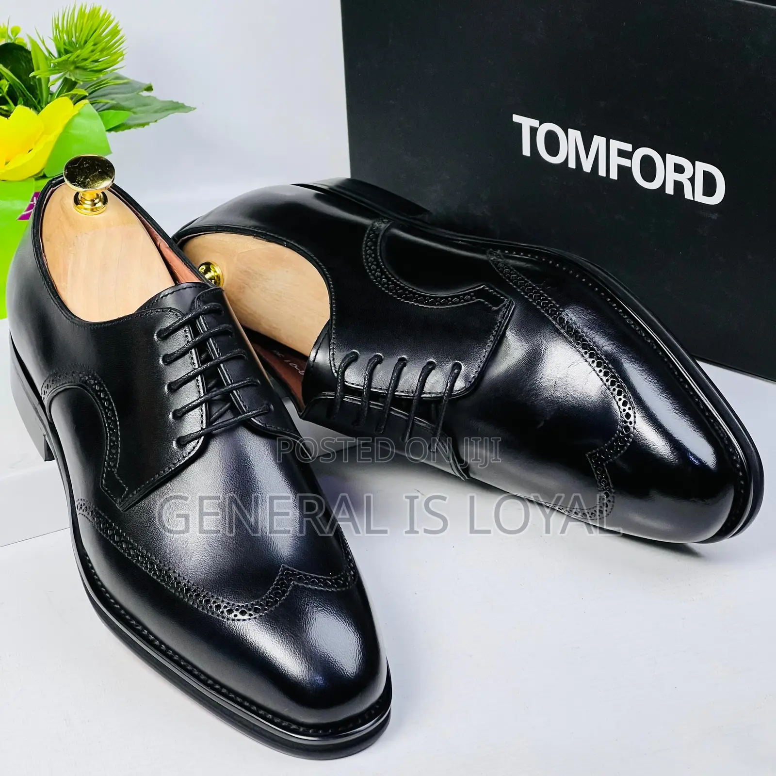 Tomford Black  Coffee Men Leather Shoe