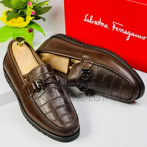 Salvatore Ferragamo Brown Men Leather Shoe