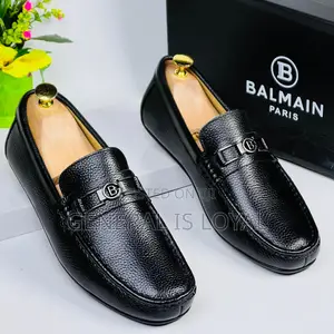 Balmain Black Solid Men’S Loafers Shoe
