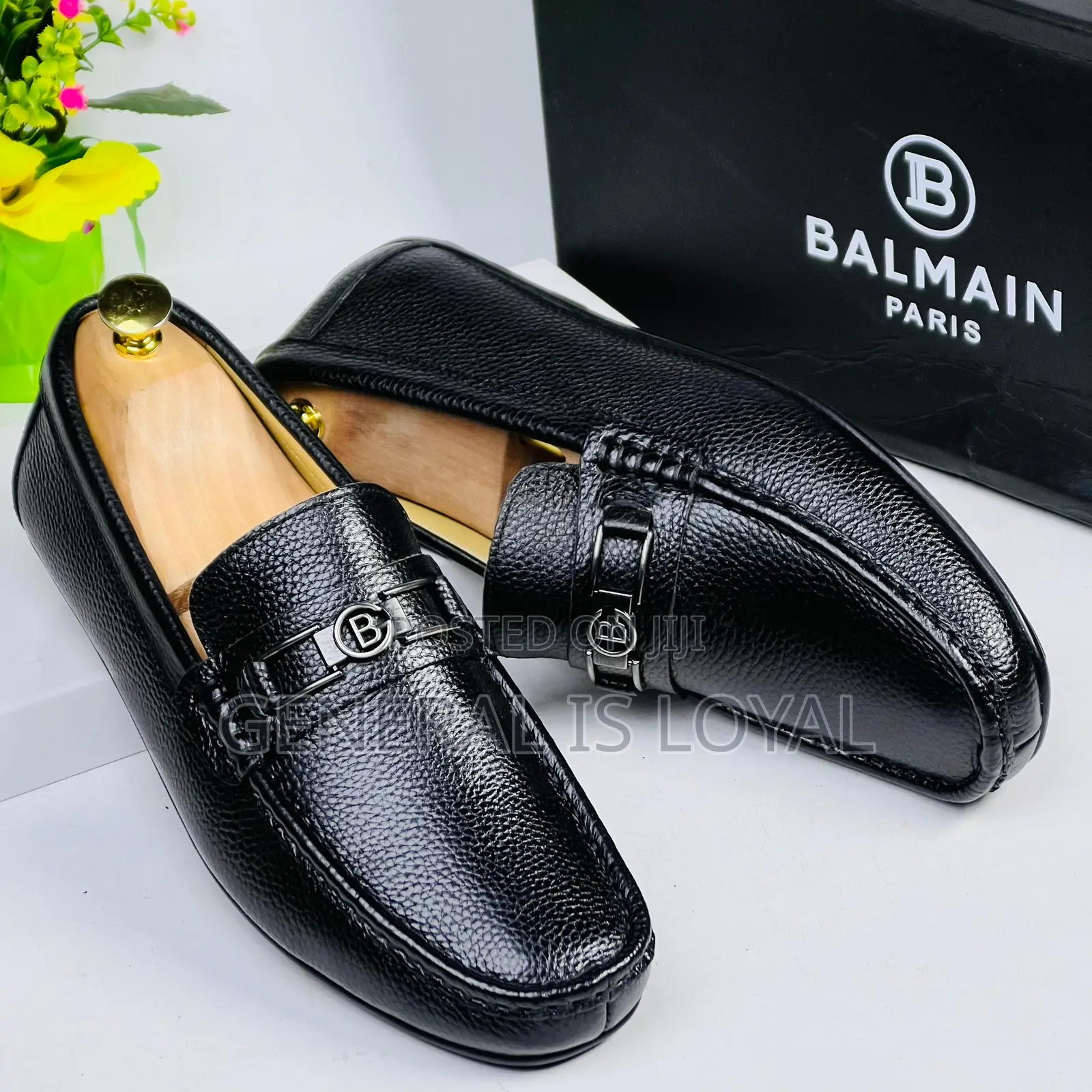 Balmain Black Solid Men’S Loafers Shoe
