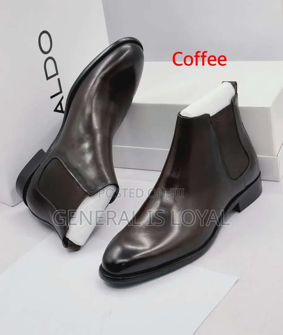 Aldo Dark Coffee Elastic Men Leather Boot