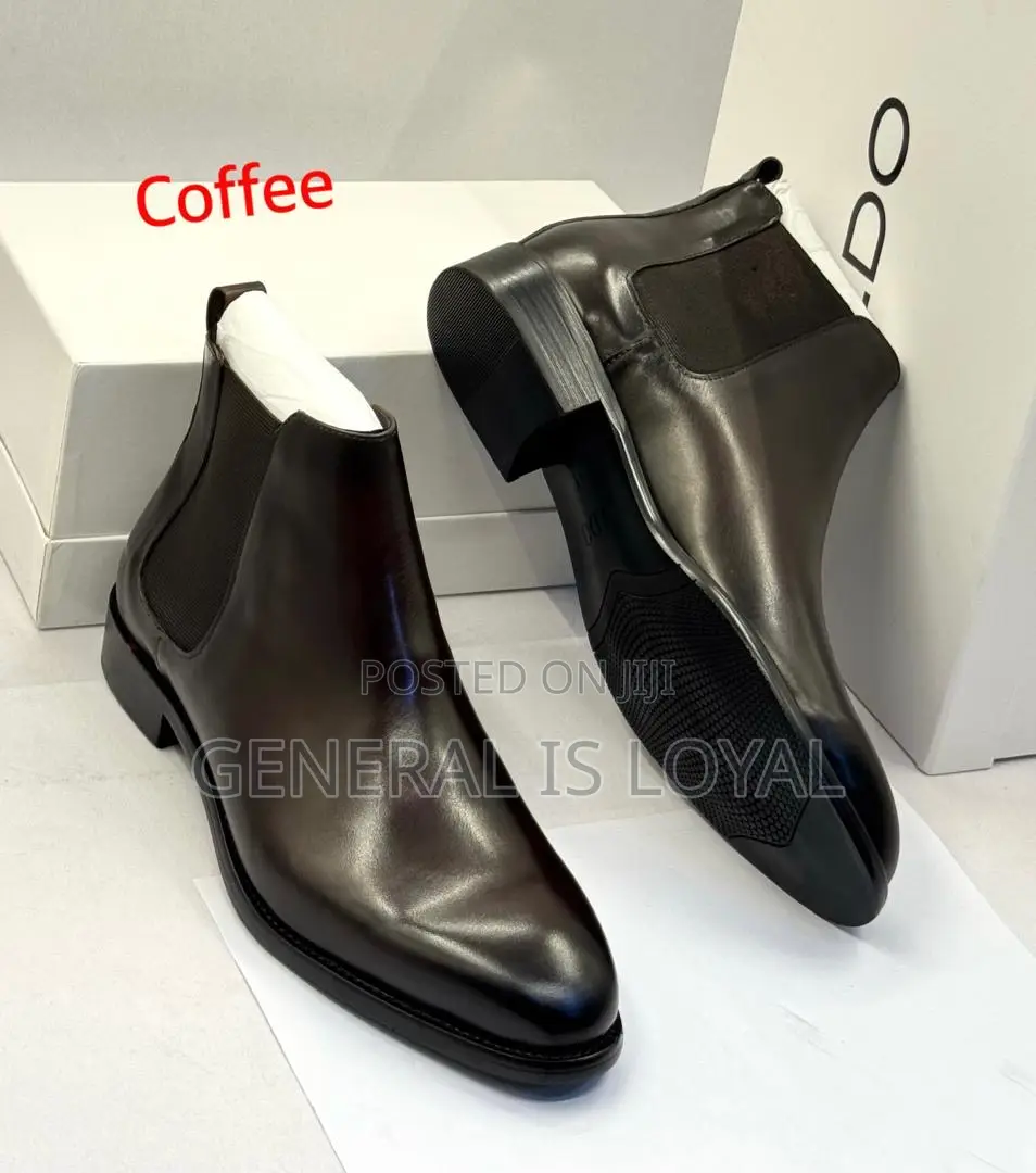 Aldo Dark Coffee Elastic Men Leather Boot