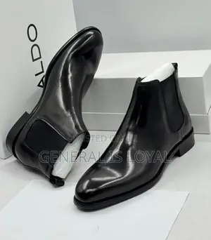 Aldo Black Elastic Men Leather Boot