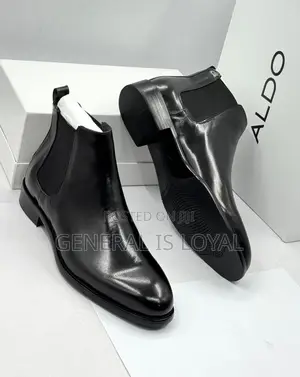Aldo Black Elastic Men Leather Boot