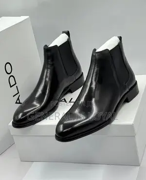 Aldo Black Elastic Men Leather Boot