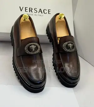 Versace Dark Brown Men Leather Shoe