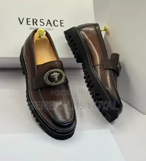 Versace Dark Brown Men Leather Shoe
