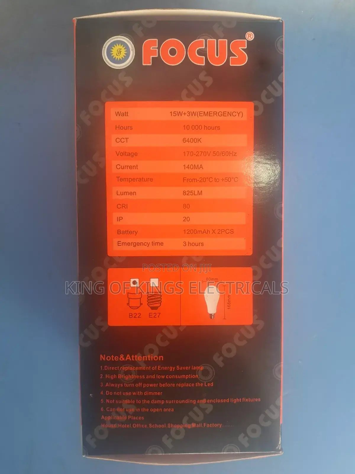 Focus 15w Led Rechargeable Bulb With Emergency Battery Backup