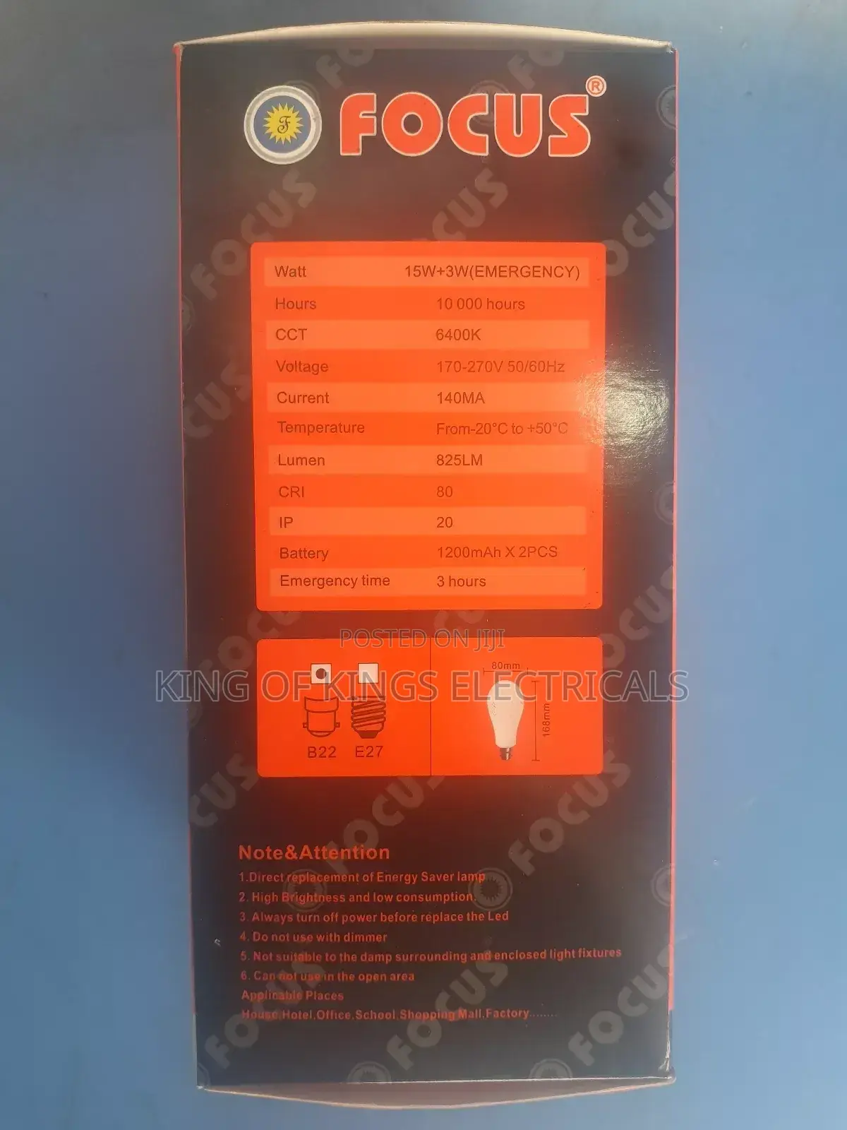 Focus 15w Led Rechargeable Bulb With Emergency Battery Backup