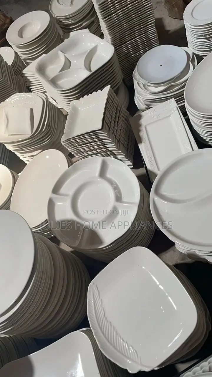 Beautiful Big Ceramic Mix Fufu Bowls /Plates Set