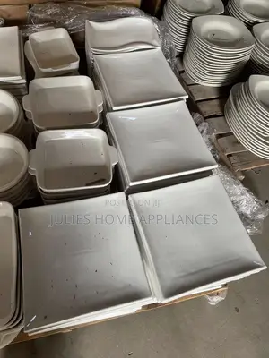 Beautiful Big Ceramic Mix Fufu Bowls /Plates Set