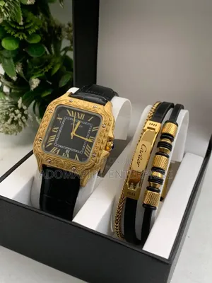 Cartier Leather Watch and Bracelet Set