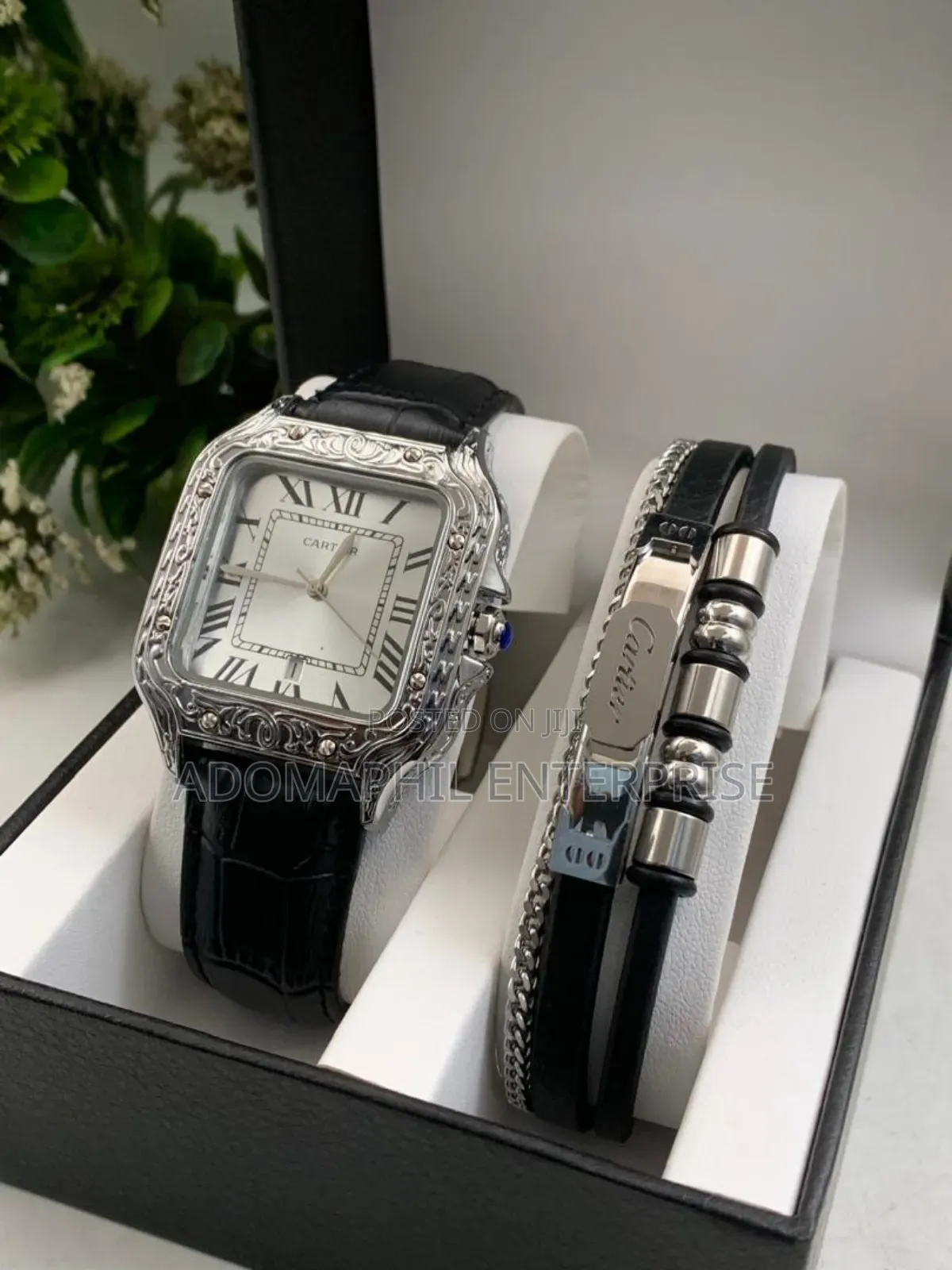 Cartier Leather Watch and Bracelet Set