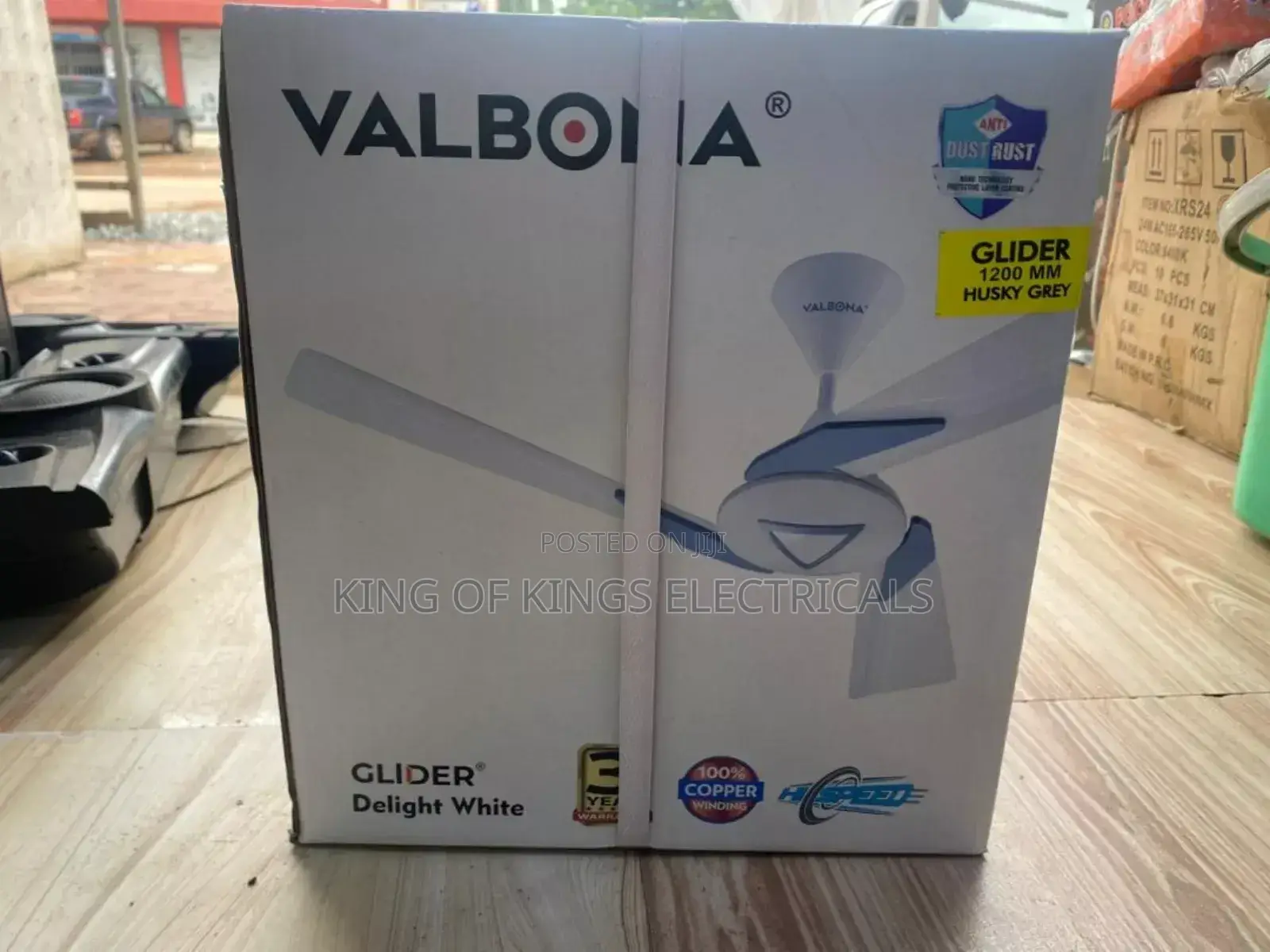 Valbona Glider 1200mm Ceiling Fan – Delight White, 3-Year Warranty