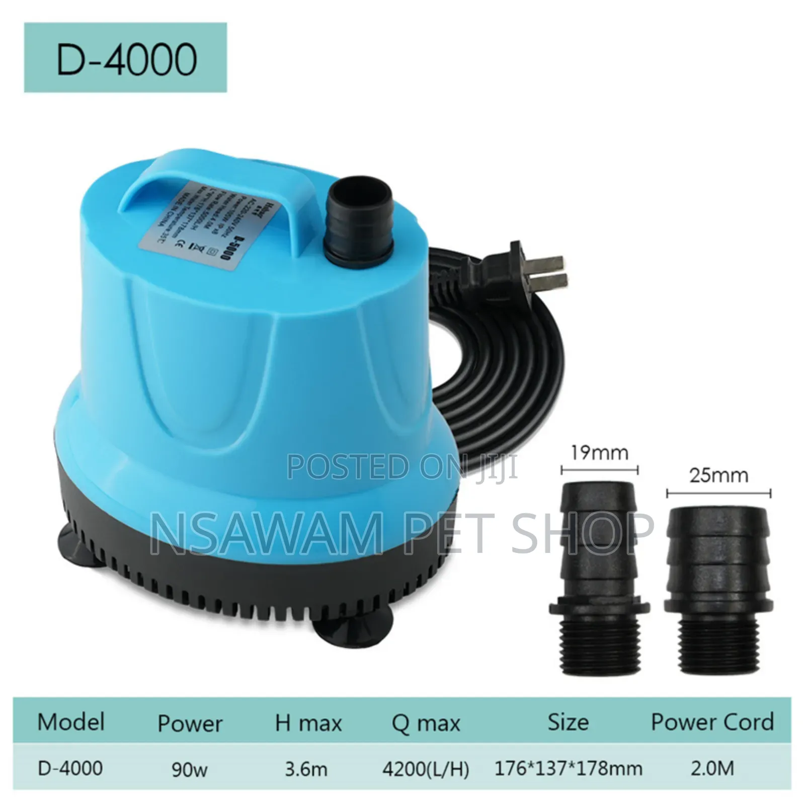 Submersible Pump Al 3500 L/H 60w