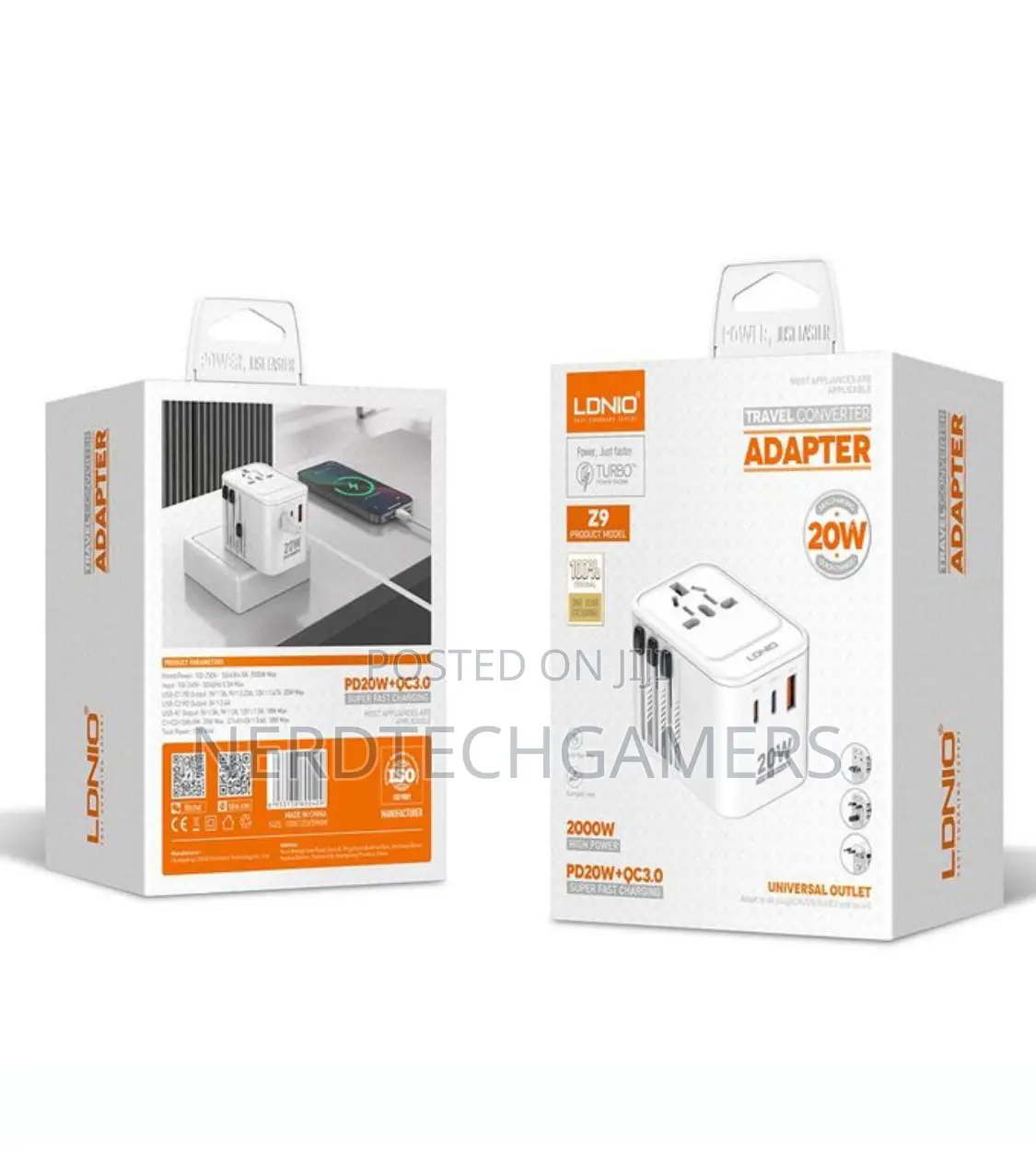 Ldnio Z9 3 Usb Ports 20w Travel Adapter
