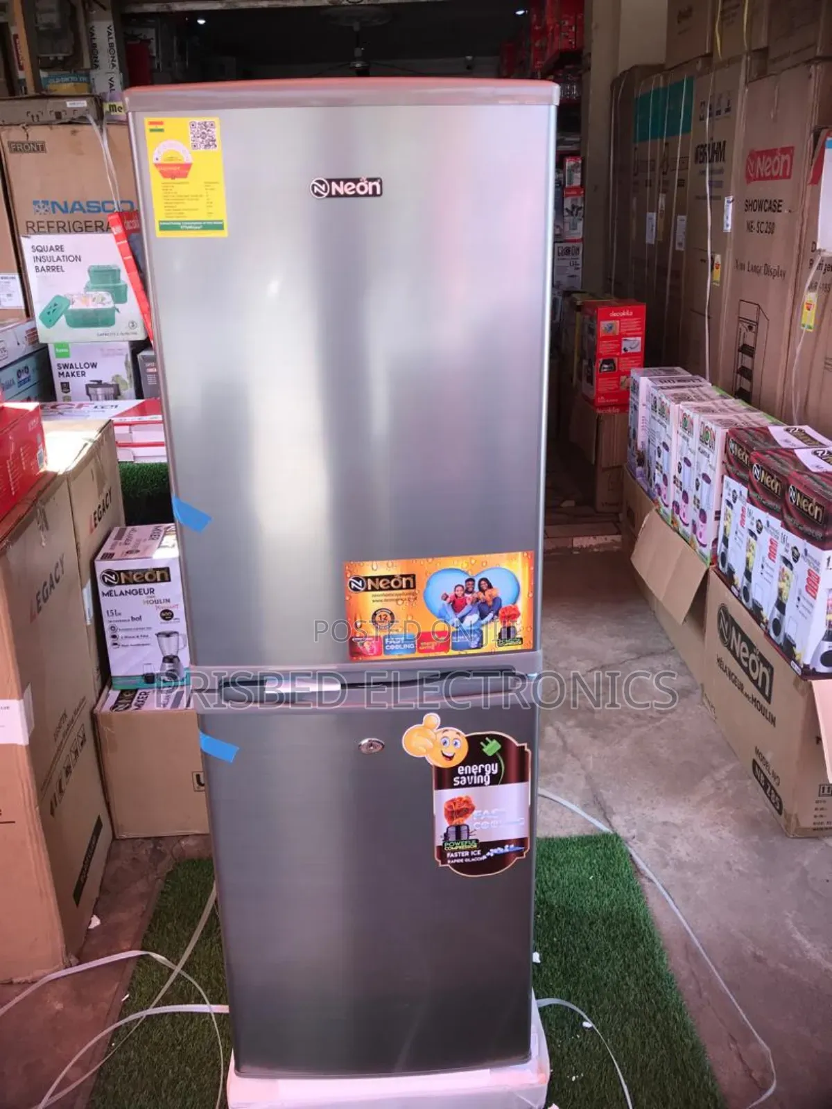 <Neon Durable Double Door Fridge 142 Litres Bottom Freezer