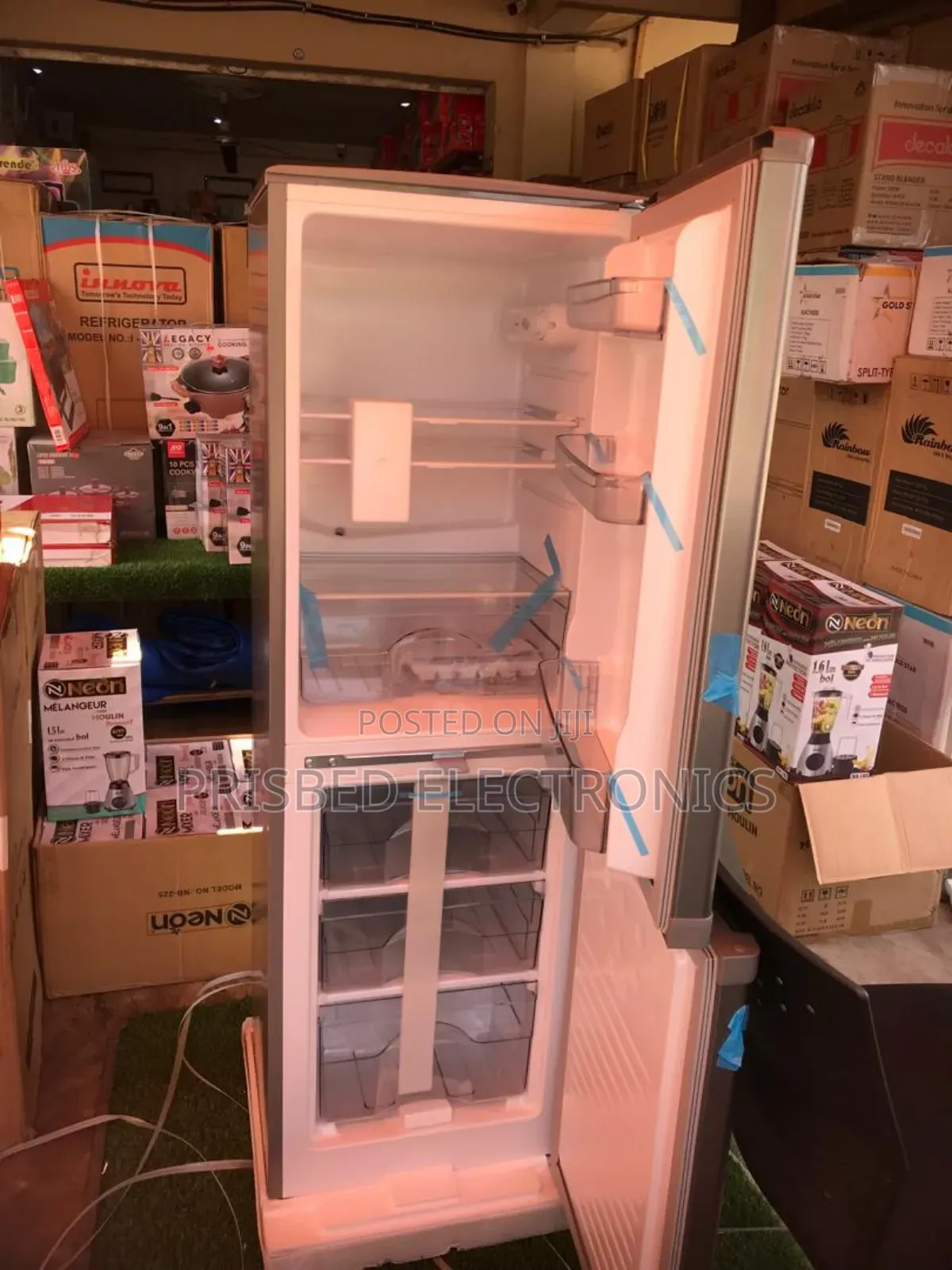 <Neon Durable Double Door Fridge 142 Litres Bottom Freezer