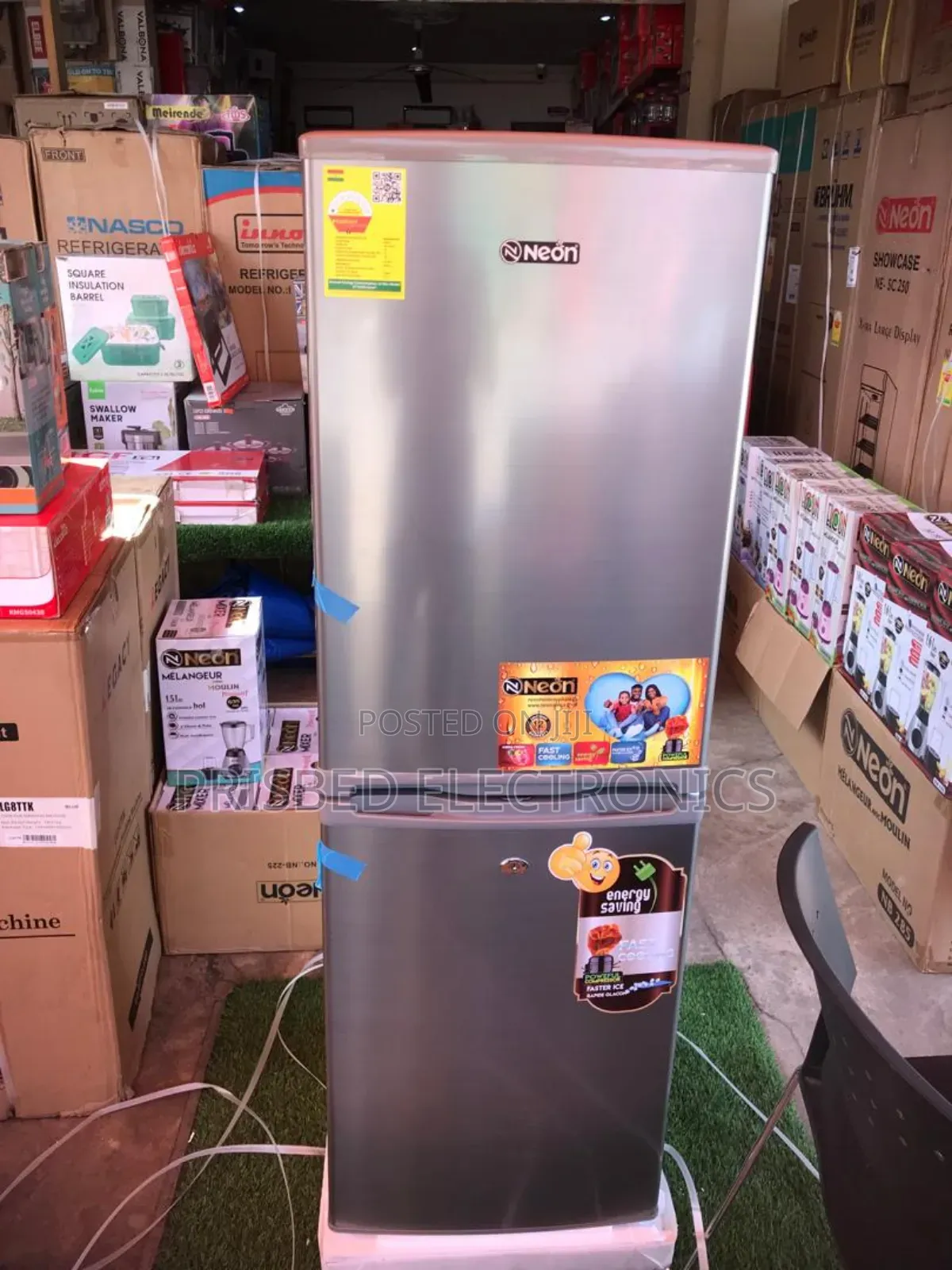 <Neon Durable Double Door Fridge 142 Litres Bottom Freezer
