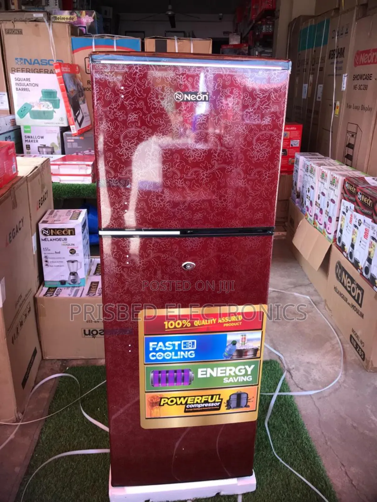 %Neon Durable Double Door Fridge 132 Litres