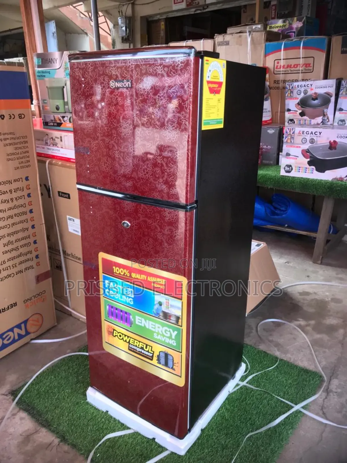 %Neon Durable Double Door Fridge 132 Litres