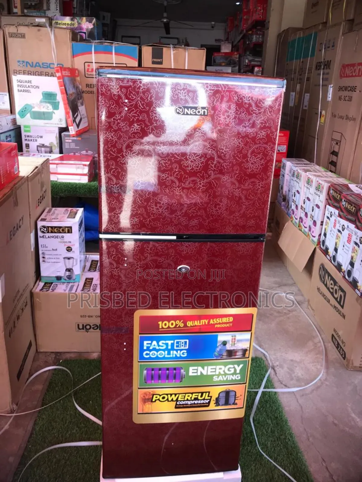 %Neon Durable Double Door Fridge 132 Litres