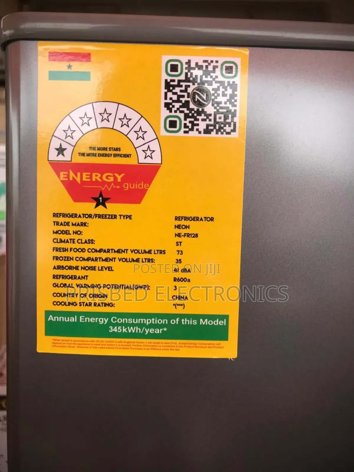 Neon Double Door Fridge 108 Litres Top Freezer