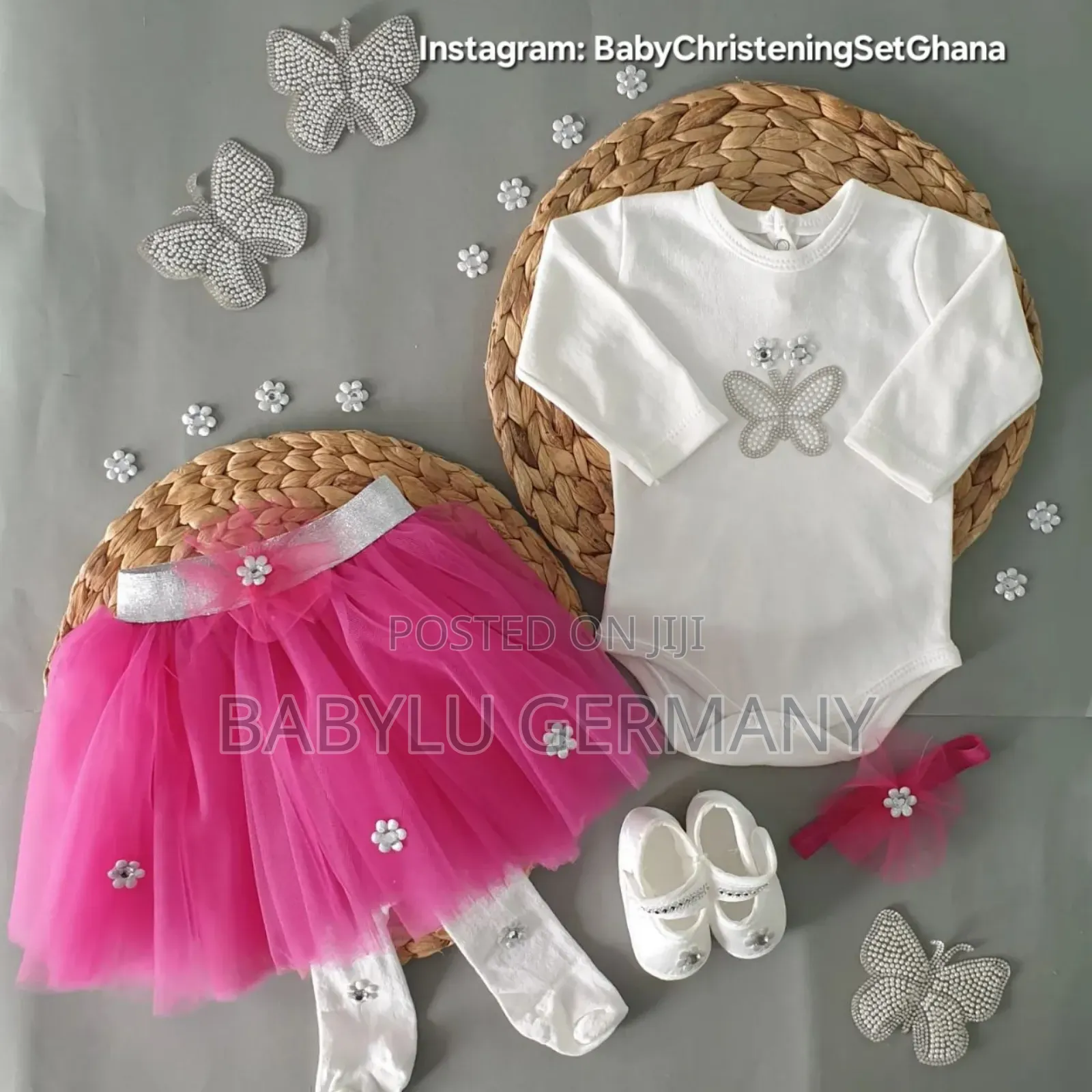 Hot Pink Baby Girl Tutu Skirt 5 Piece Gift Set